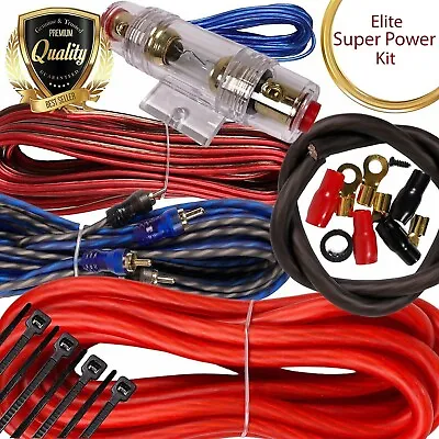 Complete 1500W TO 2500W 8 Gauge Car Amplifier Installation Wiring Kit Amp 8 Ga • $19.99