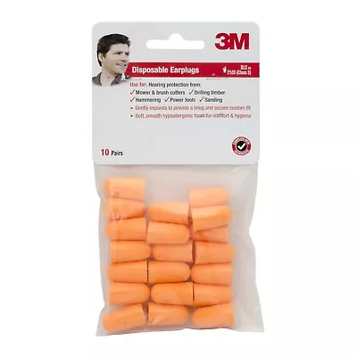 3M Safety Disposable Ear Plugs - Class 3 - 21dB - 10 Pairs • $22