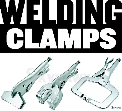 New Locking Grip Welding Clamp Vise C-Clamp Sheet Metal Clamp Plier 3 Pc Set • $26.99