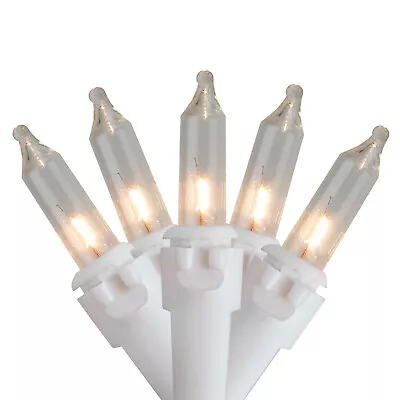 $8.39 • Buy 20 Clear Mini Christmas Lights Holiday Lights 2.5  Spacing  White Wire NEW