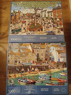2 WHSmith 1000 Piece Jigsaw Puzzles. Hustle And Bustle/Mousehole Cornwall.... • £3.99