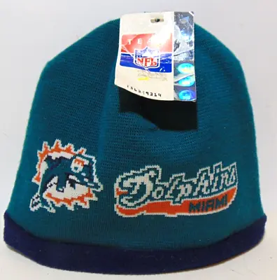 Miami Dolphins Hat Cap Beanie Youth One Size Green White Licensed NFL Football • $26.37