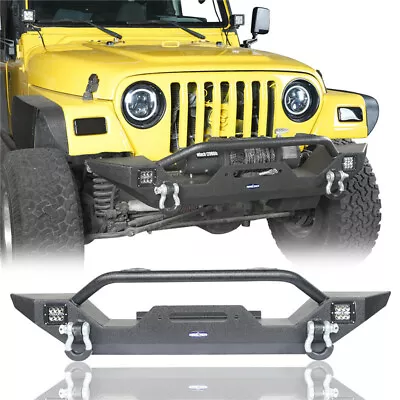 Rock Crawler Front Bumper W/ Winch Plate Textured For Jeep Wrangler TJ 1997-2006 • $499.99