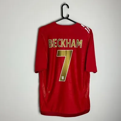 England Football Shirt 2006-2008 Away BECKHAM #7 (L) • £74.99