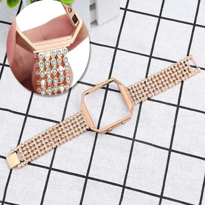 $26.46 • Buy For Fitbit Blaze Band Strap Rhinestones Metal Wristband Replacement Case Cover