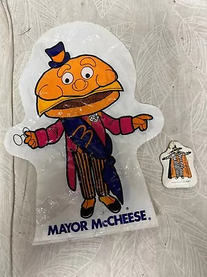 Vintage McDonalds Mayor McCheese Hand Puppet & Hamburglar Sticker • $9.99