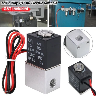 $15.75 • Buy 1/2x 2 Way 1/4  DC Electric Solenoid Air Valve Normally Closed Solenoid AirValve