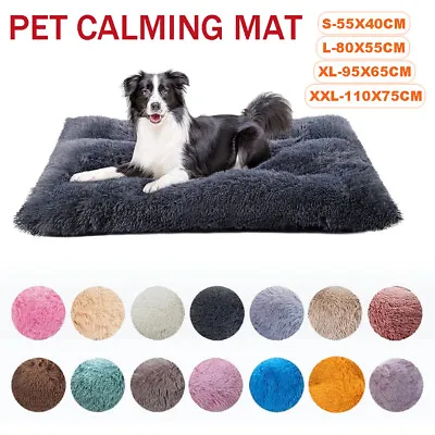 Warm Large Dog Bed Mat PLUSH Pet Sleeping Cushion Washable Cat Puppy Mattress • £17.99