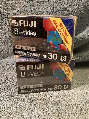 (2) FUJIFILM Fuji Film P6-30 8mm Video Cassette Camcorder Tape NISB (f) • $14.99