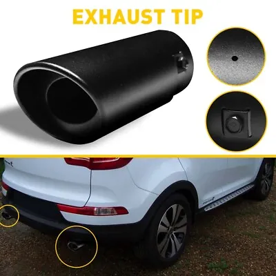 2.5  Inlet Black Car Exhaust Pipe Straight Single Rear Tail Throat Muffler Tip • $13.99