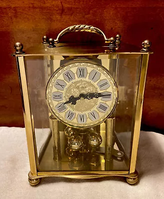 Vintage S. Haller Simonswald 7” Brass 400 Day Mechanical Carriage Clock • $269.69