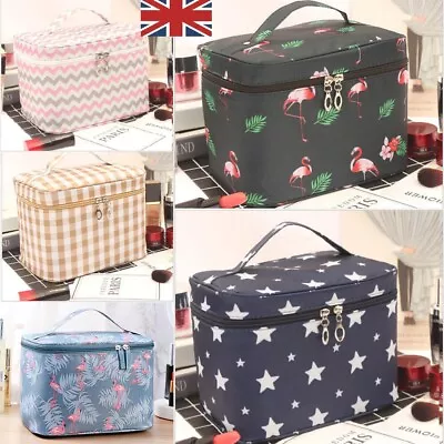 Large Make Up Vanity Case Storage Box Organizer Cosmetic Travel Beauty Bag • £2.79