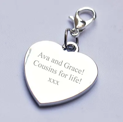 Engravable Heart Charm For Best Cousins Any Text/message/wording Birthday Gift • $7.45