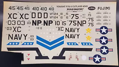 Testors Fujimi | No. 345 | 1:72 F7U-3 Cutlass Decals • $10