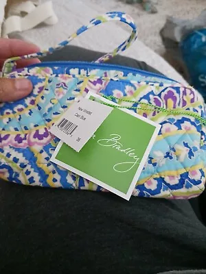 Vera Bradley Capri Blue Zip Around Wallet Wristlet Paisley Floral Retired NEW • $20