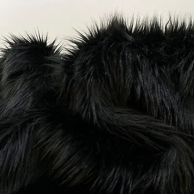 $49.99 • Buy Black Mohair Shaggy Faux Fur Fabric By The Yard ( Long Pile ) 60  Wide