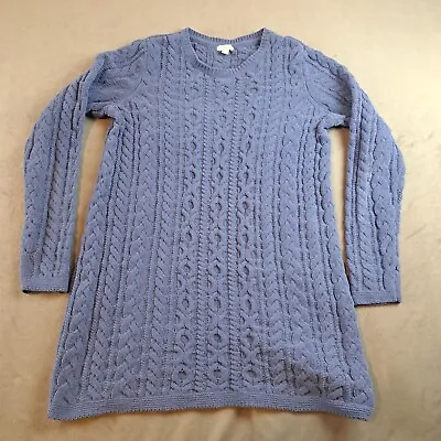 J. Jill Women's Blue Cable-Knit Long-Sleeved A-Line Sweater Dress Size S Tall • $22.46