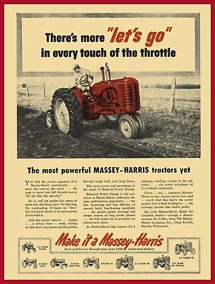 1954 Massey Harris Tractors NEW Metal Sign:  Make It A Massey Harris!  • $19.88