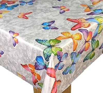 Rainbow Butterflies PVC Vinyl Wipe Clean Oilcloth Tablecloth • £7.99