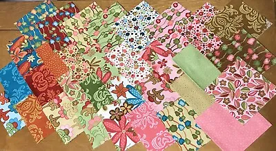 MODA Layer Cake Precut 32 - 10  Squares Quilt Fabric Pink Teal Green Brown • $25