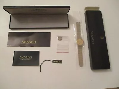 Movado Mens Watch Time Day & Date Both On Dial Gold Plated  8156890 V58 2/3 795 • $137.99