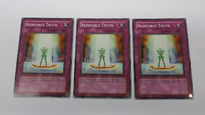 3x  REINFORCE TRUTH  DP09-EN027  TRAP  CARD  1ST EDITION COMMON YUGIOH  NM • $2.99