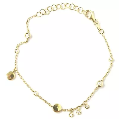 18ct Gold Diamond Bracelet Ladies 0.15ct Yellow Dangle 6-7Inches 2.6g Hallmarked • £745