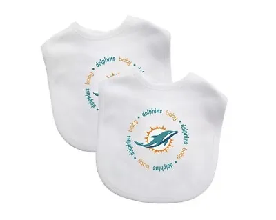 Miami Dolphins 2 Pack Baby Bibs Licensed NFL Bib Set • $9.99