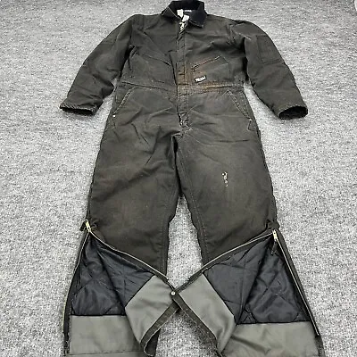 Walls Coveralls Mens Large 42-44 Black Canvas Quilts Lined Insulated Workwear • $38.88