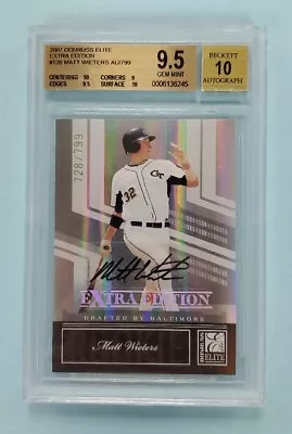 2007 Panini Elite Extra Edition Matt Wieters Auto #120 Card /799 BGS 9.5 10 • $49.99