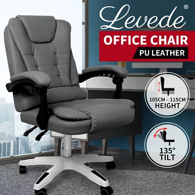 $159.99 • Buy Levede Office Chair Study Gaming Computer Racing PU Leather Executive Recliner