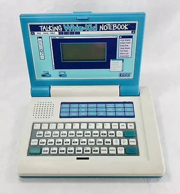 Vtech Talking Whiz Kid Notebook Laptop Teal Blue Works! 90s No Battery Cover • $39.99