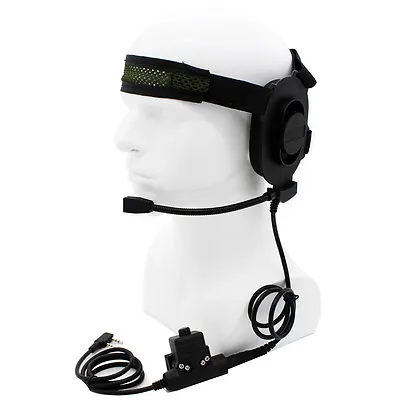 CS HD01 Z Tactical Headset Earpiece U94 Style PTT BaoFeng UV-5R Kenwood Radios • £22.20
