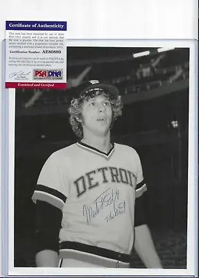 Mark Fidrych Autographed 8X10 Photo Detroit Tigers Baseball Star PSA COA • $59.99