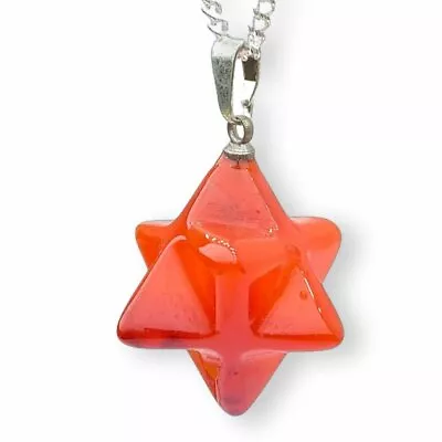 Red Agate Stone Handmade Merkaba Necklace • $17.98