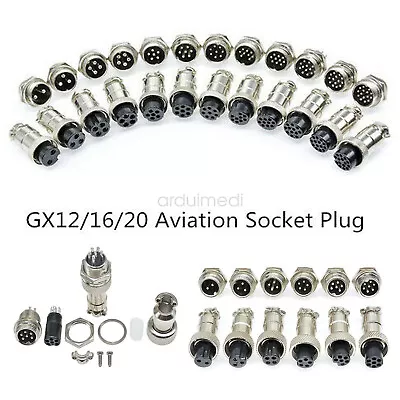 GX12/16/20 2 -15Pin Female&Male Connector Plug Socket Aviation Plug 1/5/10Pairs • £3.83