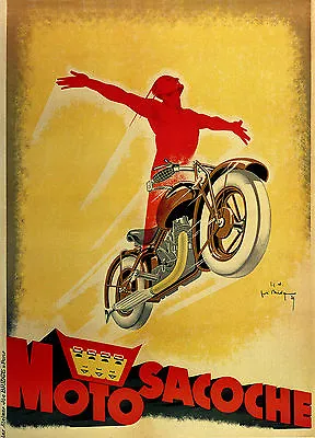 1929 Motosacoche Vintage Motorcycles Advertising Poster • $18