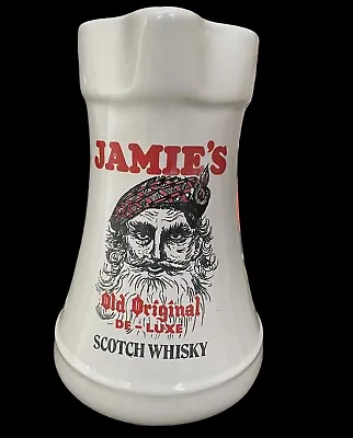 RARE Vintage JAMIE’S Old Original De-Luxe Scotch Whisky Water Pitcher Pub Jug • $45