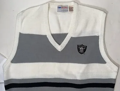 Vintage NFL ProShop By Antigua RAIDERS John Madden Al Davis Sweater Vest Sz XL • $99.95