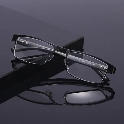 $14.99 • Buy 4 Pack Men Classic Style Square Metal Frame Reading Glasses Spring Hinge Readers