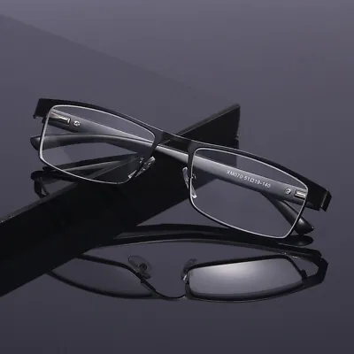 4 Pack Men Classic Style Square Metal Frame Reading Glasses Spring Hinge Readers • $14.99