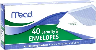 Mead 10 Security Envelopes 40 Count (75214) White ( Packs Of 24 ) • $79.99