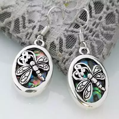 BOHO Retro Abalone Shell Earrings Animal Dragonfly Turtle Dangle Party Jewelry • $1.66