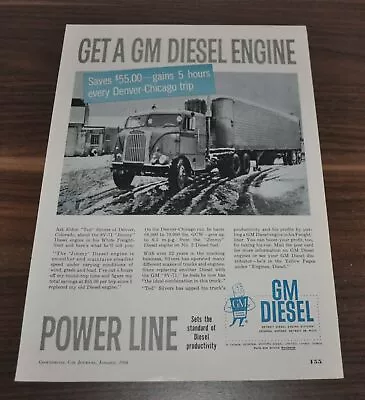 1960 White Freightliner Truck Ad GM Diesel John Wood Eco Tireflator • $9.99