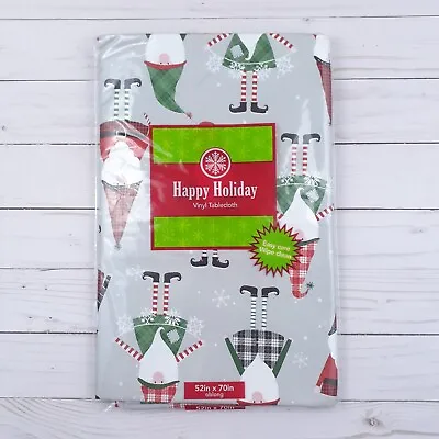 Vinyl Tablecloth Gnomes Winter Christmas Holiday 52x70 • $12.99