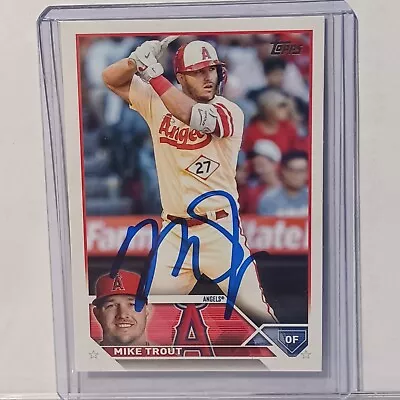 Mike Trout Hand Signed Los Angeles Angels Trading Card COA Hologram MLB • $89