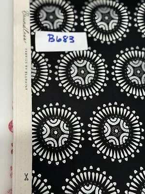 Via Black W/metallic Silver Medallions Boundless Cotton Quilt Fabric Half Yard • $4.28