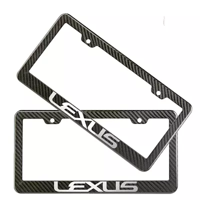 2pcs Set Lexus Text License Plate Frame Carbon Fiber Look Style Glossy Plastic • $21.50