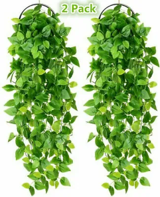 2Pack Artificial Ivy Vine Garland Fake Foliage Flower Hanging Leaf Plant Garden • £5.99