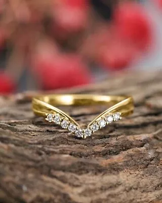 1.5Ct Round Cut Lab Created Diamond Women Wedding Ring In 14K Yellow Gold Plated • $124.99